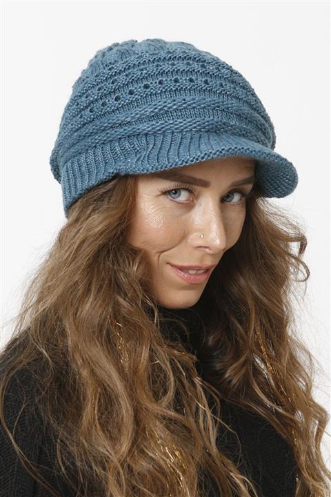 Vemod Siperli Astarlı Triko Örgü Bere Mavi