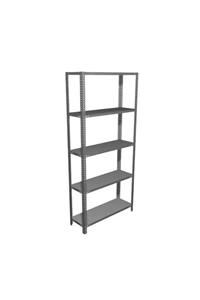 AçıkMağazam Gri  Güneyraf 5 Katlı Galvaniz Üzeri Fırın Boya Çelik Raf Arşiv Depo Kiler Rafı 31x60x200