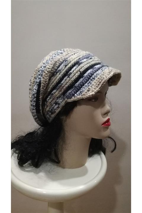 ELACA Kadın El Örgüsü Kışlık Çok Renkli Kasket Şapka