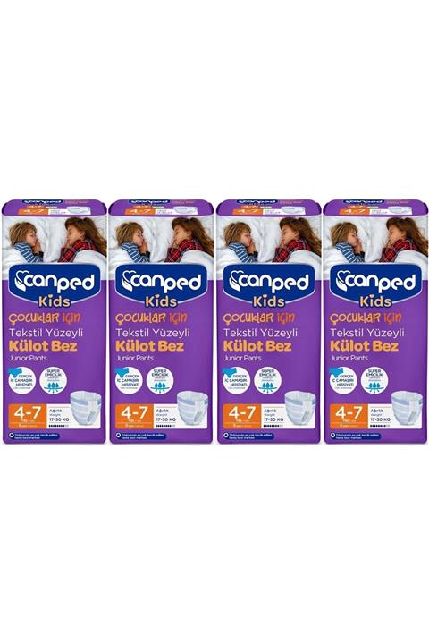 Canped Kids Çoçuklar Için Külot Bez Tekstil Yüzeyli Yaş:4-7 (17-30kg) 36 Adet (4pk*9)