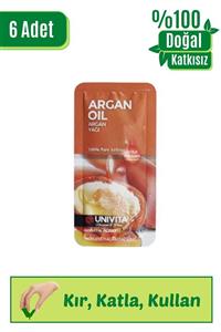 Univita %100 Doğal Saf Soğuk Sıkım Argan Saç Kaş Kirpik Bakım Yağı 4 ml X 6