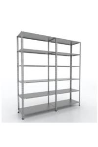 Herrafburada Galvanizraf 6 Katlı Duble 2li Galvaniz Çelik Raf Arşiv Depo Kiler Rafı 43x60x200
