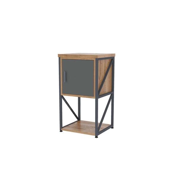 Uzay Ofis Metal Ofis Dolabı Kitaplık Raf Line 002 Kafkas Meşe-antrasit