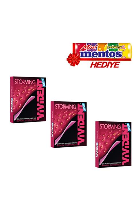 Vivident Storming Çilek '' 3 Adet '' (mentos Mini Hediyeli)