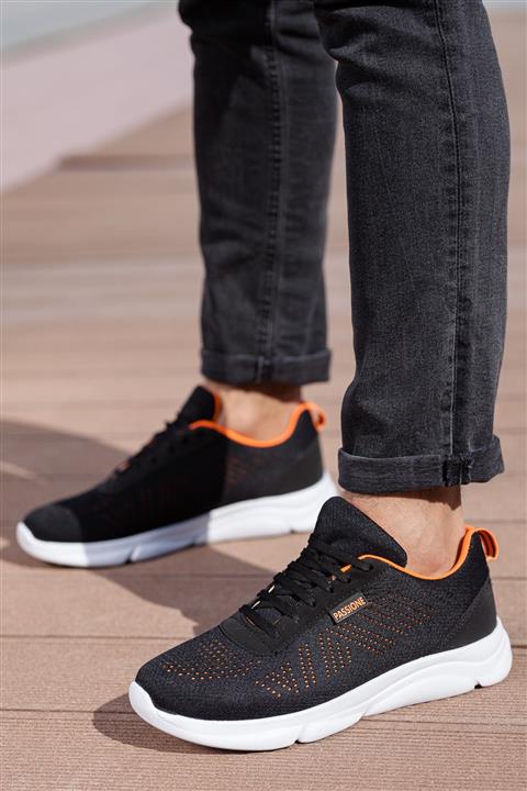 MUGGO Siyah - Turuncu Svt17 Unisex Sneakers Ayakkabı