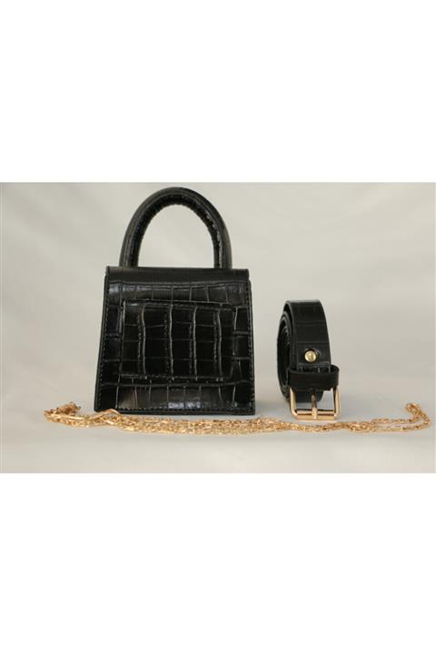 modakervanı Mini Boy Kemerli Ve Zincirli Bel El Çantası