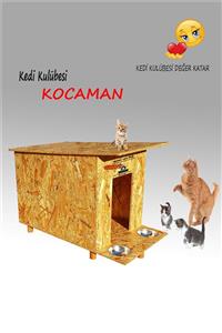 Kedi Kulübesi Basic- Sokak Hayvanlarımıza Özel- Kedi Köpek Kulübesi - Kedi Evi - Mama Kabı Hediyeli