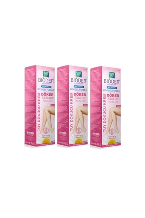 Bioder Bayan-bitkisel Tüy Dökücü Krem-normal Cilt-papatya Özlü-100 Ml-3 Adet
