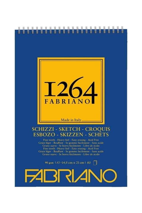 Fabriano F-1264 Eskiz Defteri 90 gr A5 Ebad 60 Yaprak