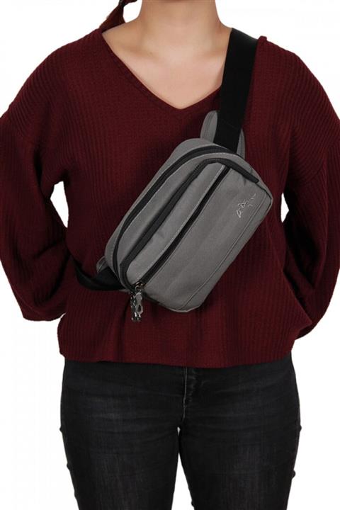 Necati Çanta Unisex Gri Bel Çantası