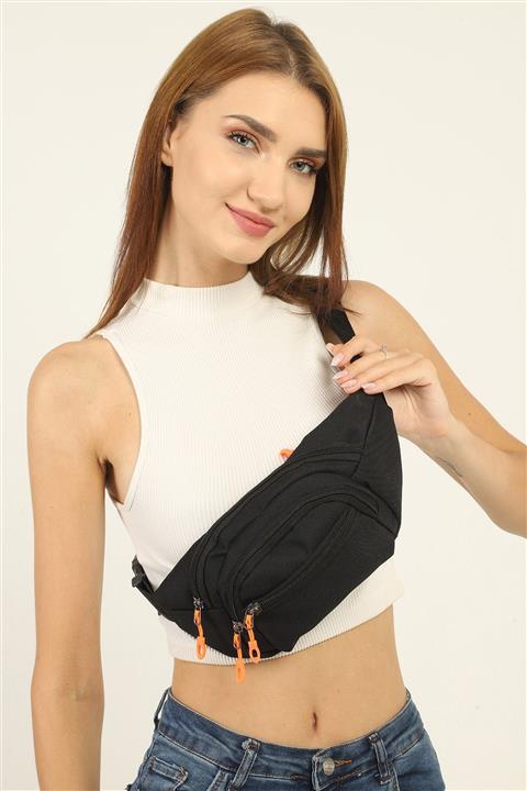 PASSTELL Unisex Bel Çantası Siyah