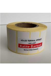 Kalite Barkod 40x20 Termal Etiket | 10 Rulo Barkod Etiket |