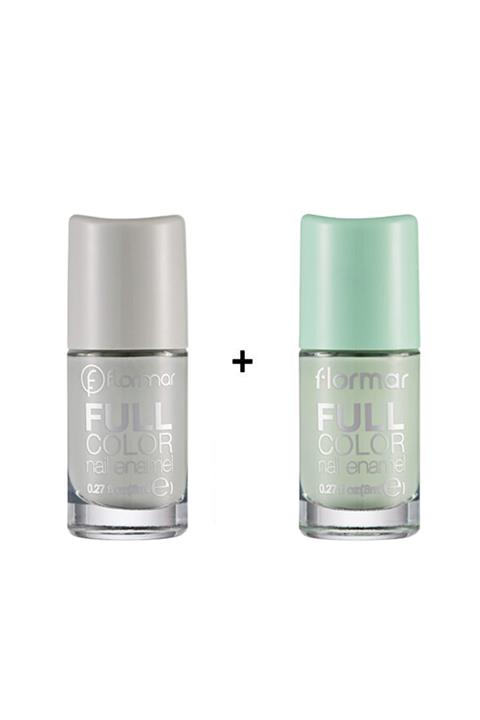 Flormar Full Color Yoğun Pigmentli Kül Rengi Ve Nane Yeşili Oje