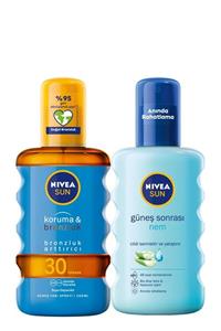 Nivea Koruma Bronz Bronzluk Arttırıcı Güneş Spreyi Gkf30 200ml + Sun Güneş Sonrası Sprey 200 ml