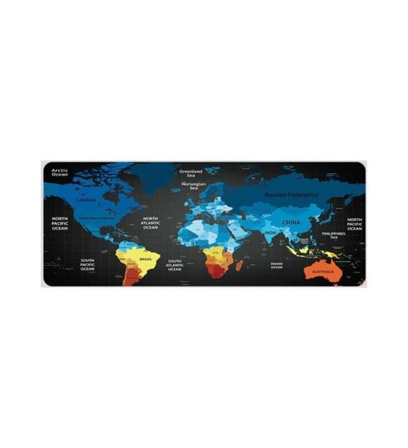 Azemax 70x30cm Dünya Haritası Desenli Oyuncu Mousepad Kaydırmaz Taban