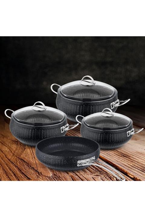 Güral 7 Parça Piyan Granit Tencere Takımı