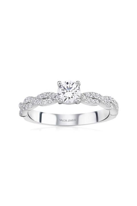 Valori Jewels 0.65 Karat Swarovski Zirkon Taşlı, Gümüş Tektaş Yüzük