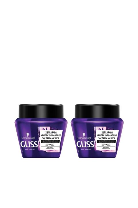 Gliss Intense Therapy Yeniden Yapılandırıcı Saç Maskesi 300 ml 2'li