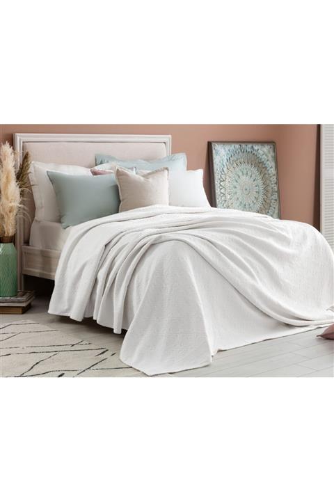 Madame Coco Elita King Size Yatak Örtüsü - Beyaz