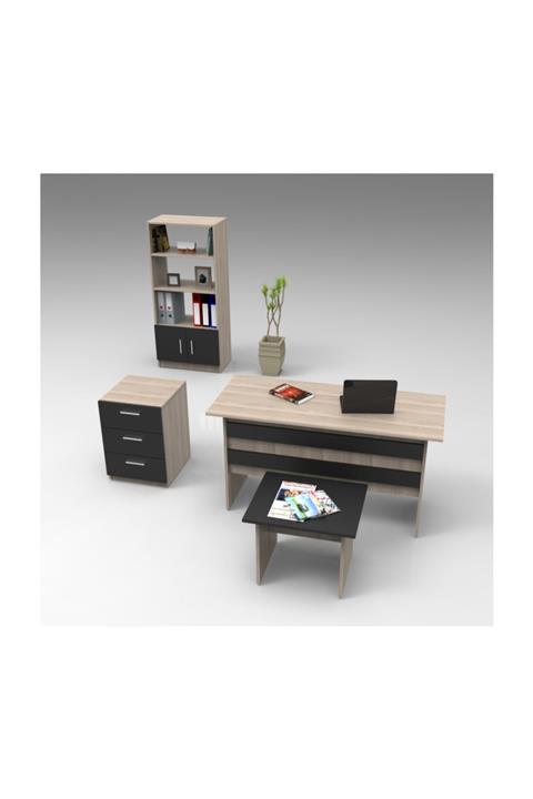 Robin Home Verona Abcd Ofis Büro Masa Takımı Meşe-siyah