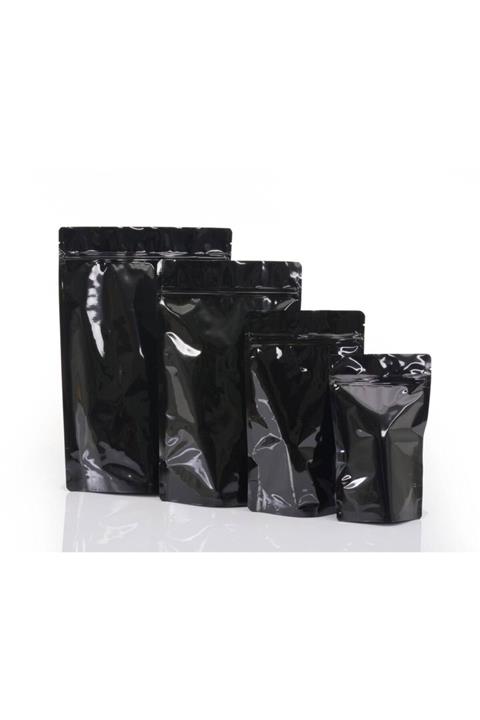 onlinepoşet Siyah Alüminyum Kilitli Doypack 500 Adet - 8,5x14,5 Cm