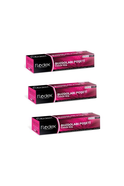 FLODEX Buzdolabı Poşeti Büyük Boy 3'lü 30 X 45