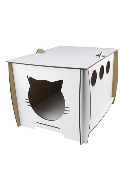 Ahşap Kedi Evi 42x52x34cm
