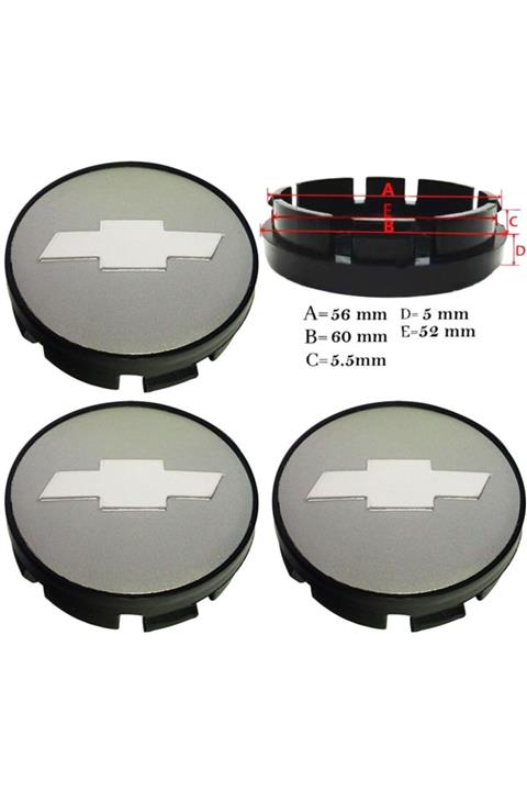 Chevrolet Jant Göbek Arması 56*60mm Gri Dört Adet 9070