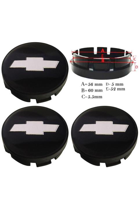 Mitsubishi Chevrolet Jant Göbek Arması 56*60mm Siyah Dört Adet 9070a