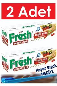 SA FRESH Streç 30 x 300 Metre * 2 Adet *  Kayar Bıçak Hediyeli