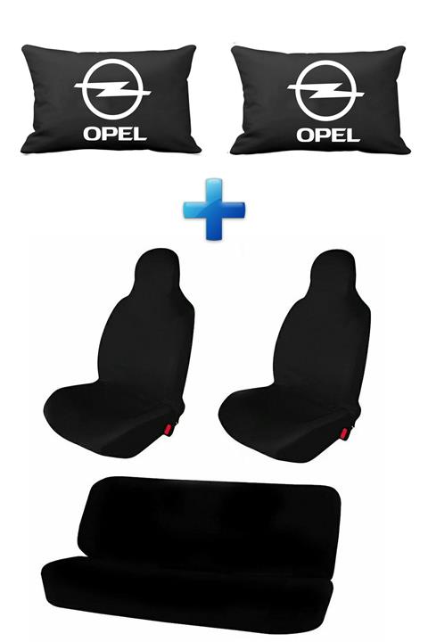 MEZİGARC Opel Vivaro 2'li Araba Seti Penye Koltuk Koruyucu Kılıf Ve Logolu Araç Boyun Yastığı