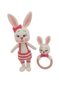 OYUNCAKPARK Tavşan Papi Uyku Arkadaşı Ve Çıngırak Amigurumi Organik Oyuncak