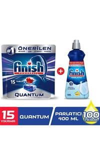 Finish Quantum 15 Tablet Bulaşık Makinesi Deterjanı + Parlatıcı 400 ml Limon