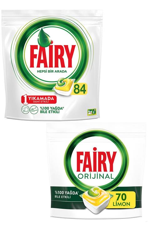 Fairy Hepsi Bir Arada 70 Ve 84 Yıkama Bulaşık Makinesi Deterjanı Avantajlı Paket