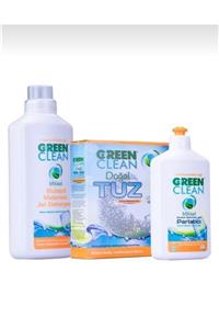 U Green Clean Green Clean Bulaşık Makinesi Jel Deterjanı 1000ml Tuz 1,5kg Parlatıcı 500 Ml Set Depo-193