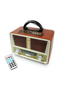 Jollygraf Hediyelik Retro Eskitme Radyo, Şarjlı Bluetooth Ahşap Radyo