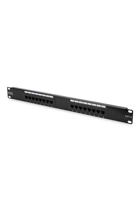 Assmann Digitus 19 Inch 16 Port Cat-6 Utp Patch Panel, 50(Mikron), Altın Kontak, Zırhsız