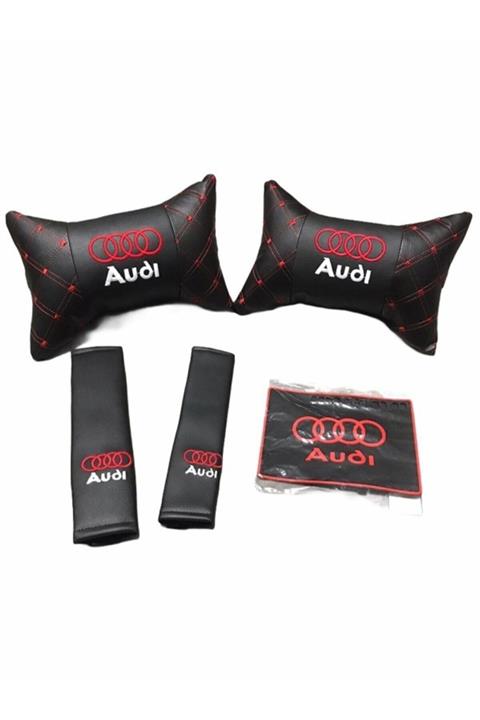 GKS Audi Marka Araçlara Vip Deri Konfor Seti Boyun Yastığı Seti