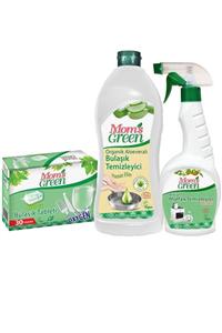 Mom's Green 3'lü Set Ekolojik Bulaşık Tableti - Aloe Veralı Elde Bulaşık Ve Mutfak Sprey
