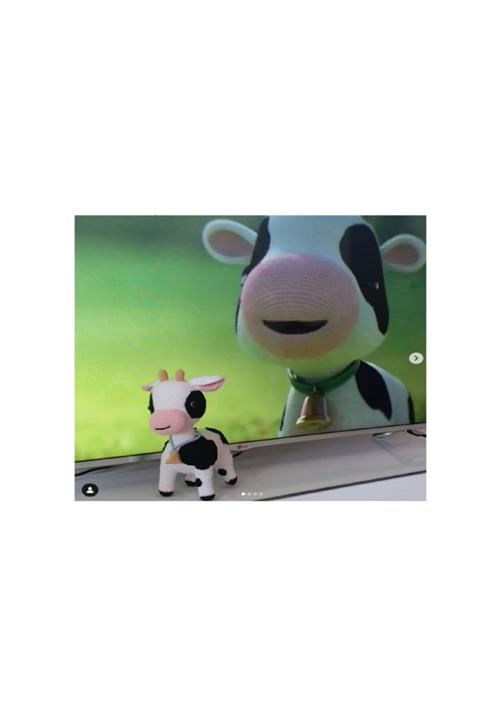 KARAHAN Amigurumi Örgü Oyuncak Sevimli Buzağı Inek