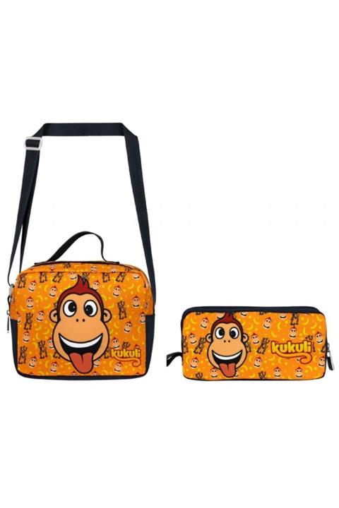 ÜMİT ÇANTA Kukuli Sarı Maymun Beslenme ve Kalem Çantası Seti