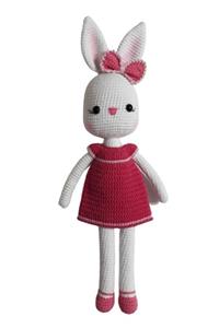 OYUNCAKPARK Pembe Elbiseli Şirin Tavşan Amigurumi Organik Oyuncak