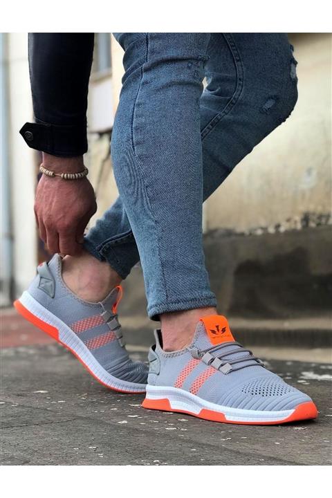 stilsenin34 Wg101 Gri Turuncu Erkek Spor Ayakkabı
