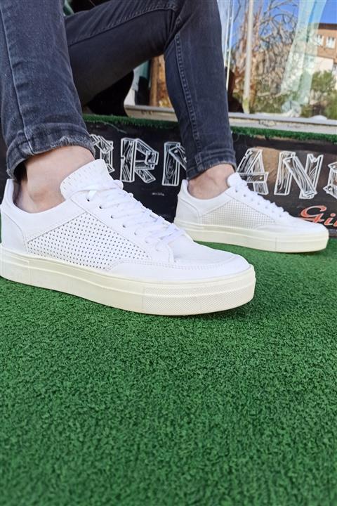 Ormancı Giyim Erkek Beyaz Düz Taban Sneaker Ayakkabı
