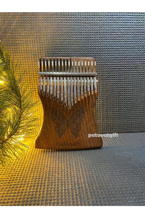 Patavat Kelebekli Kalimba - Kalimba Metodu Kitabı Hediyeli 17 Tuşlu Kalimba Set