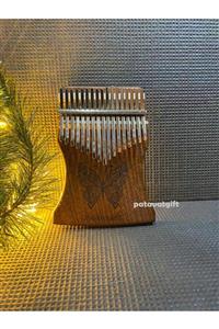 Patavat Kelebekli Kalimba - Kalimba Metodu Kitabı Hediyeli 17 Tuşlu Kalimba Set