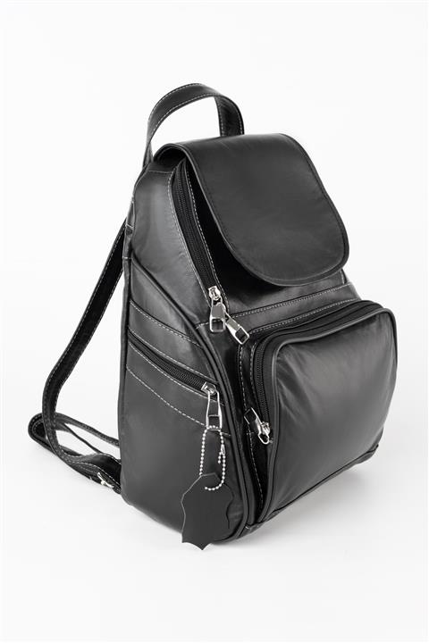 DERİNSS Hakiki Deri Kadın Siyah Sırt ve Omuz Çantası